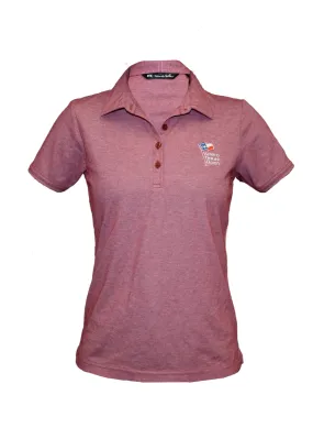 100th Anniversary Women's Travis Matthew She Fancy Polo - Heather Cardinal