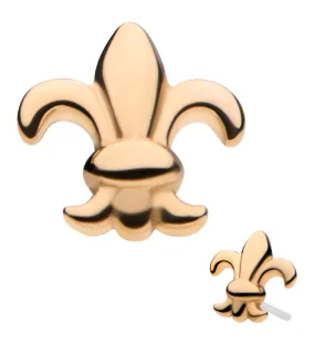 14kt Gold Fleur de Lis Threadless Top