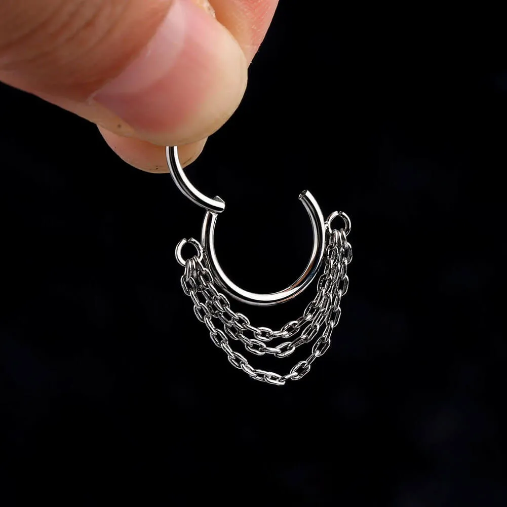 16G Dangle Triple Chain Style Septum Nose Ring