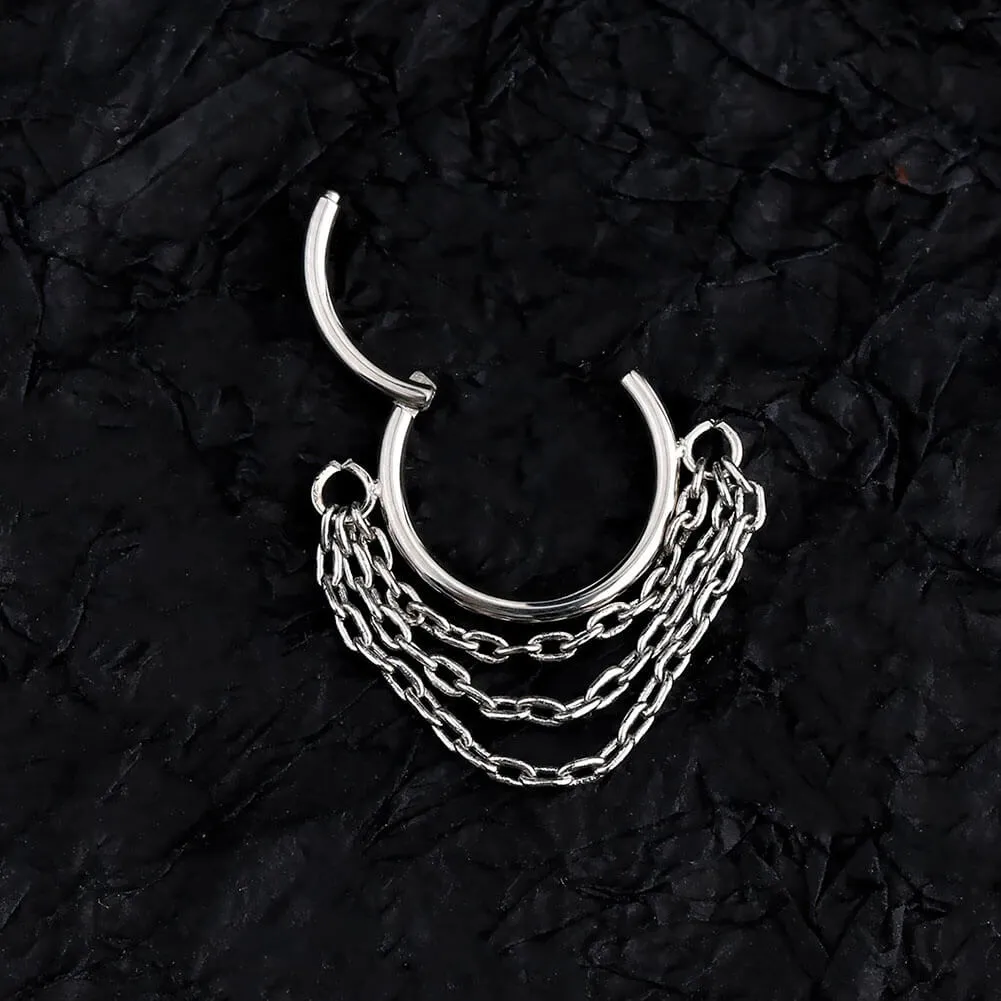 16G Dangle Triple Chain Style Septum Nose Ring