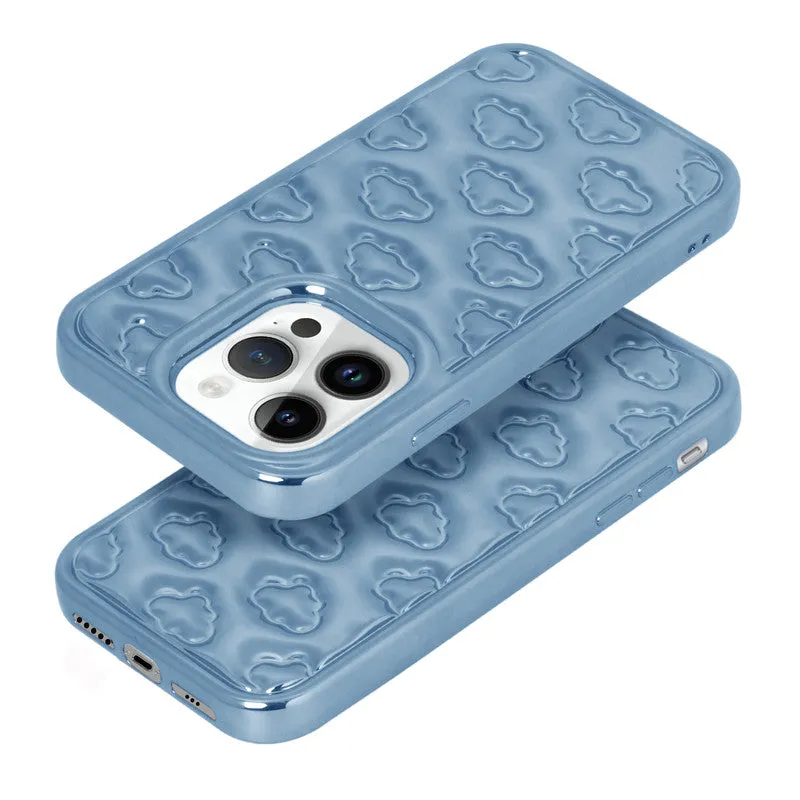 3D Cute Cloud Pattern Back Cover for Apple iPhone 15 Pro