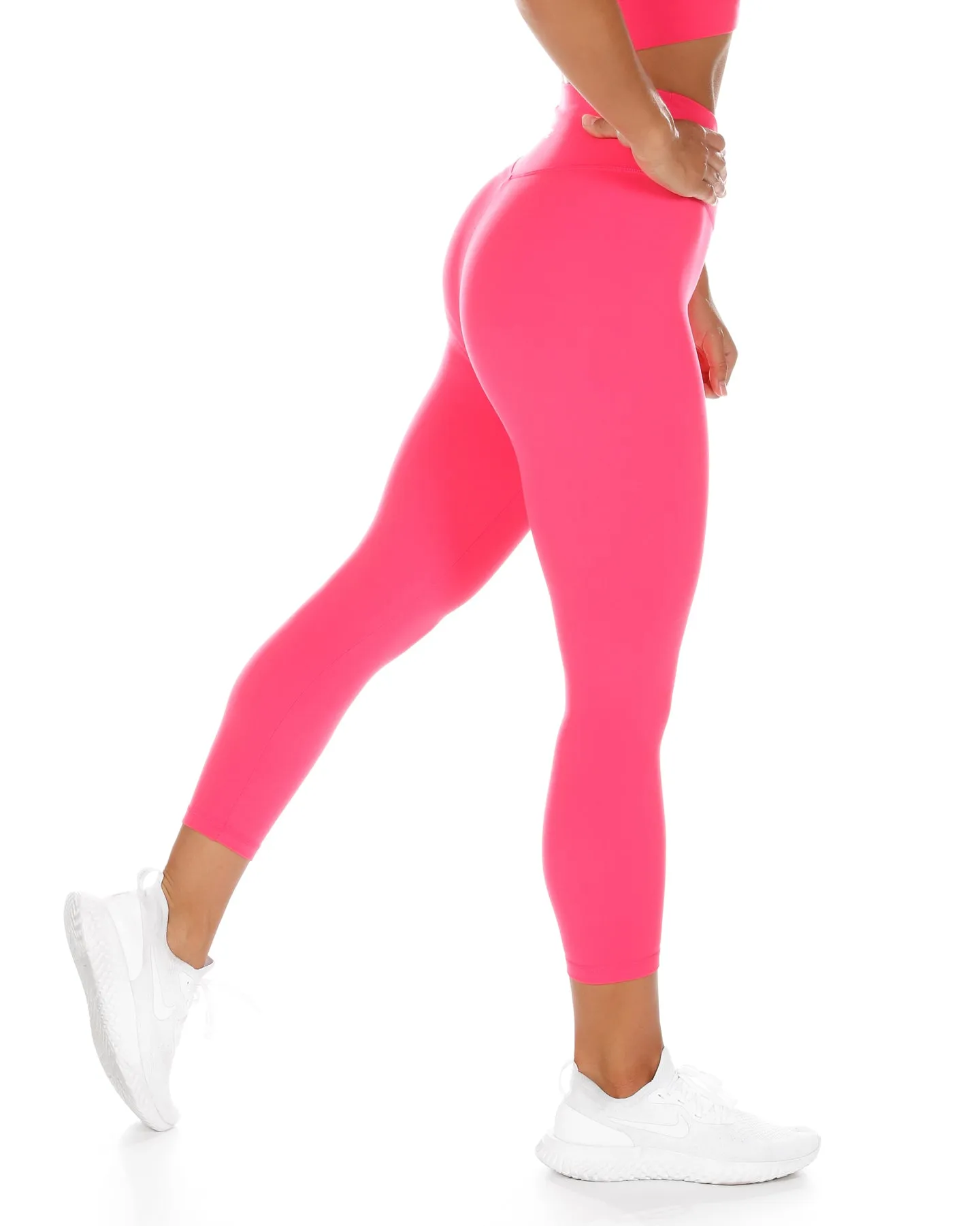 7/8 Cross Over Leggings - Pink