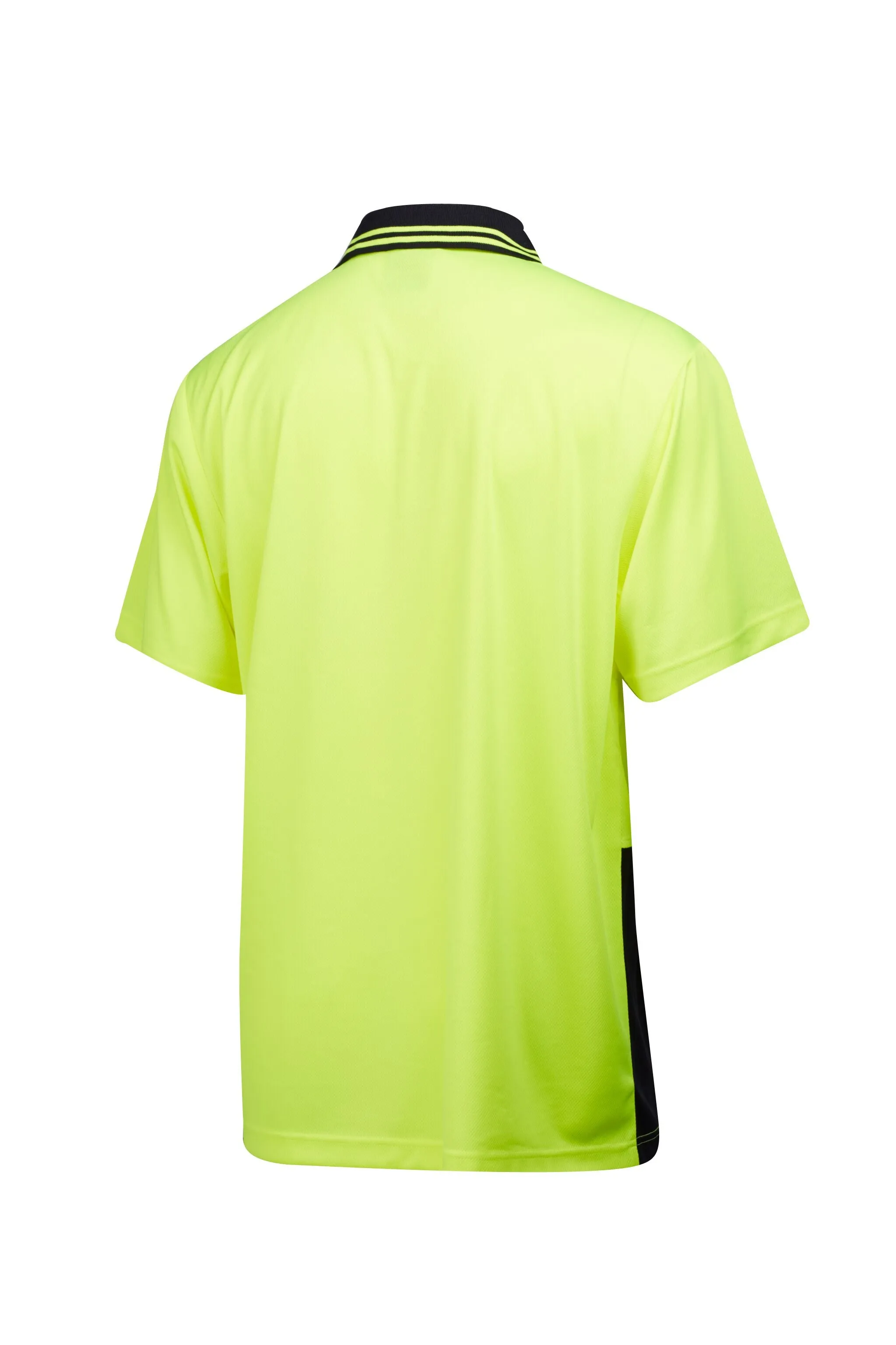 7WP060 POLO S/SLEEVE MASTER HI VIS 2 TONE 185GSM POLYESTER/COTTON BACK