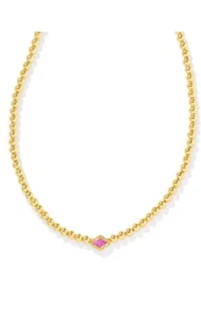 Abbie Beaded Necklace in Gold Azalea Illusion