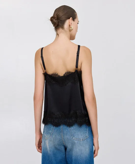 Access Fashion Black Lace Satin Camisole