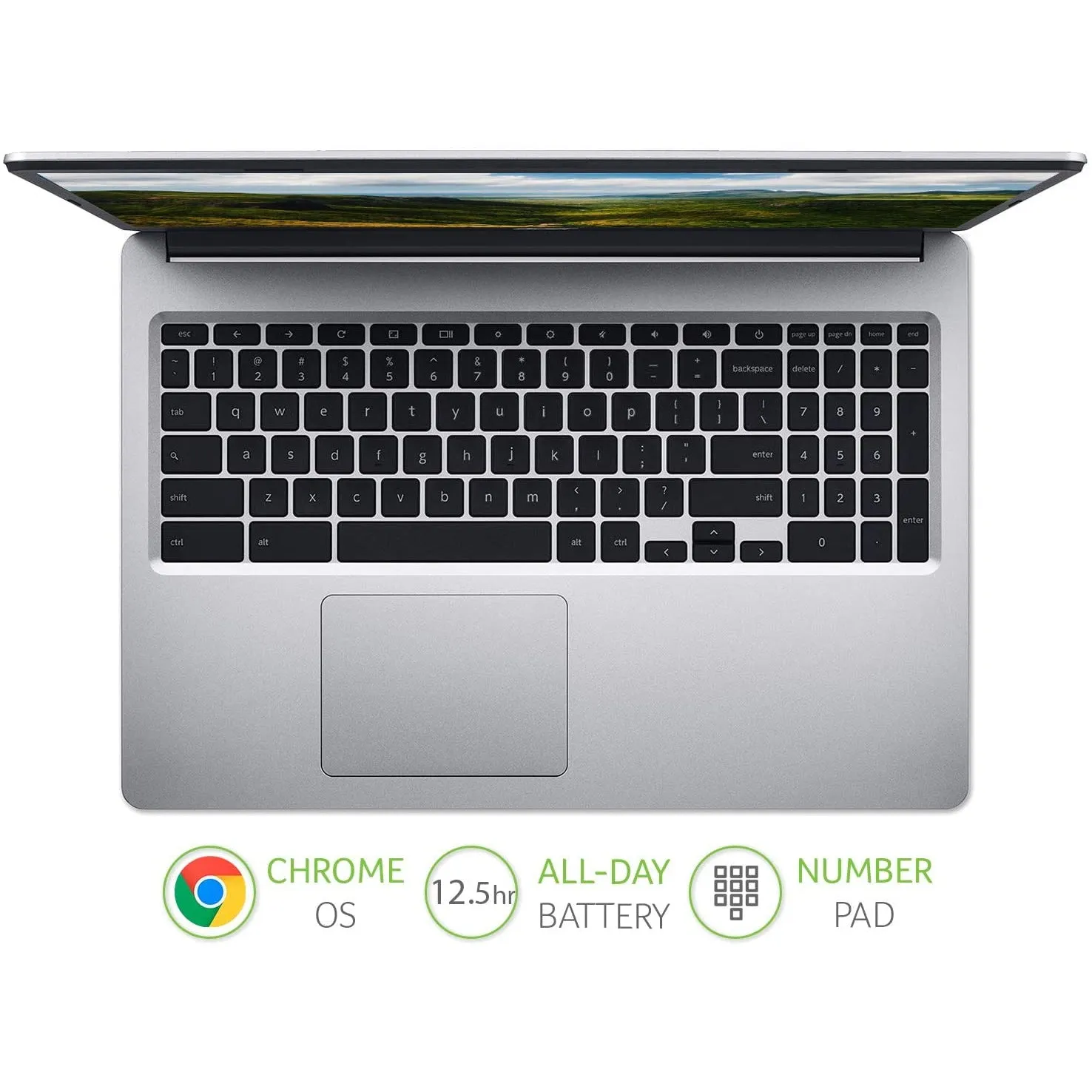 Acer CP315-3H Chromebook Laptop Intel Pentium 4GB RAM 64GB eMMC 15.6" Silver