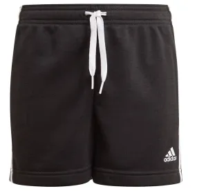 adidas Essentials 3 Stripe Shorts - Girls - Black/White