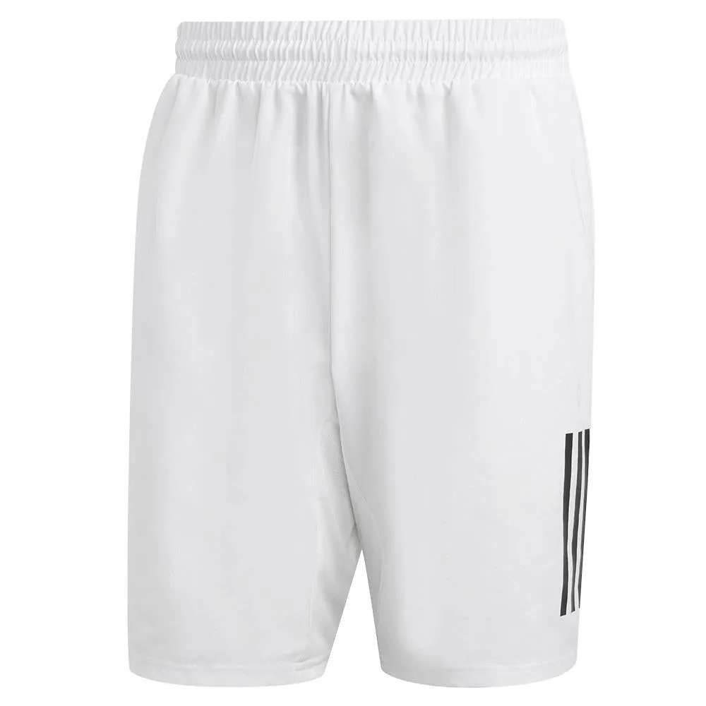 adidas Men's Club 3 Stripe 9" Short - White