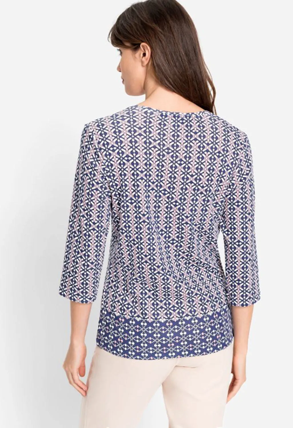 ALL OVER PRINT TOP IN INDIGO