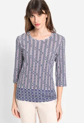 ALL OVER PRINT TOP IN INDIGO