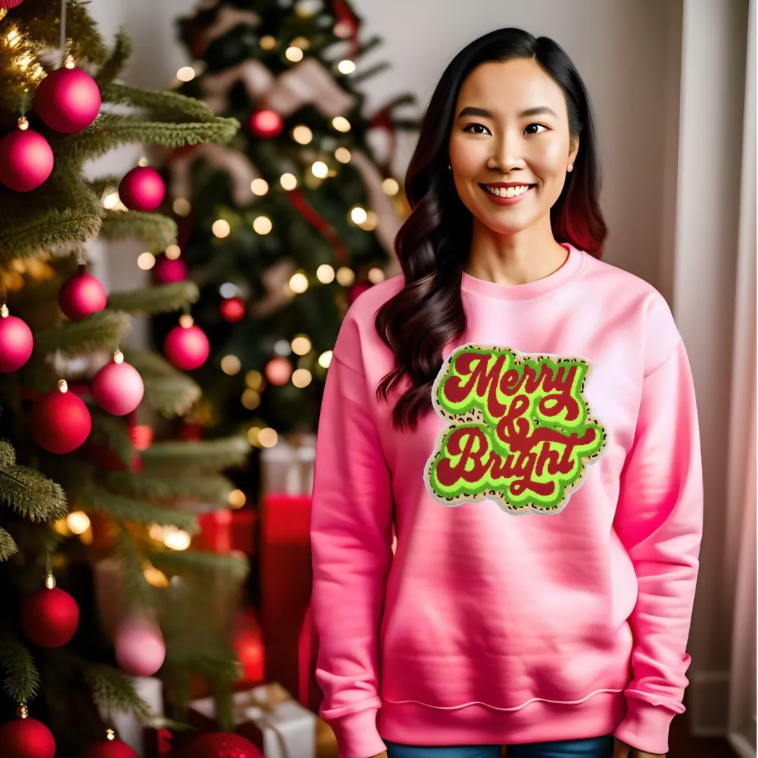 Animal Print Merry & Bright Patch | Sweatshirt | Crafting by Mayra | Hey, TEACH!