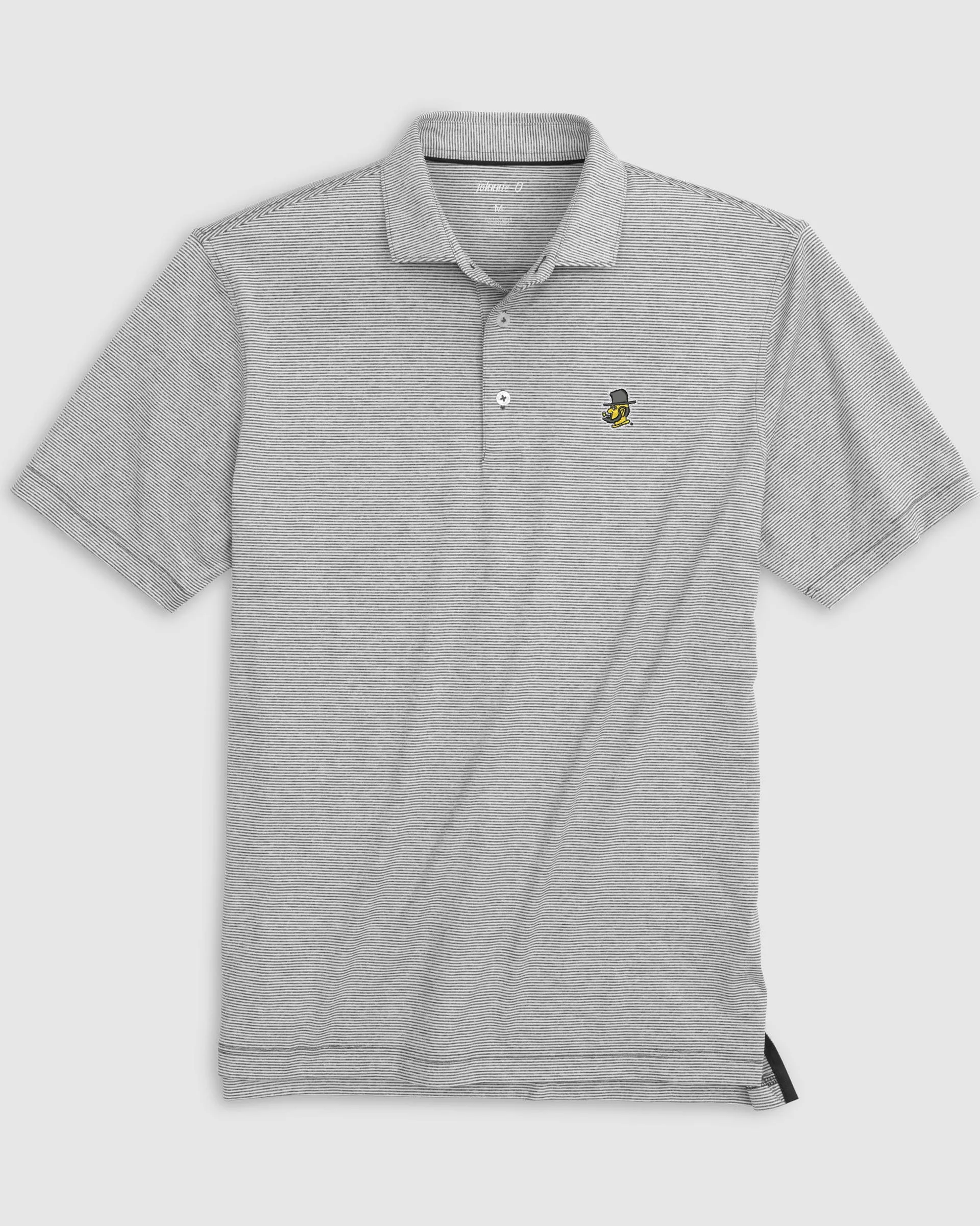 App State Lyndonn Striped Jersey Performance Polo - Yosef Logo