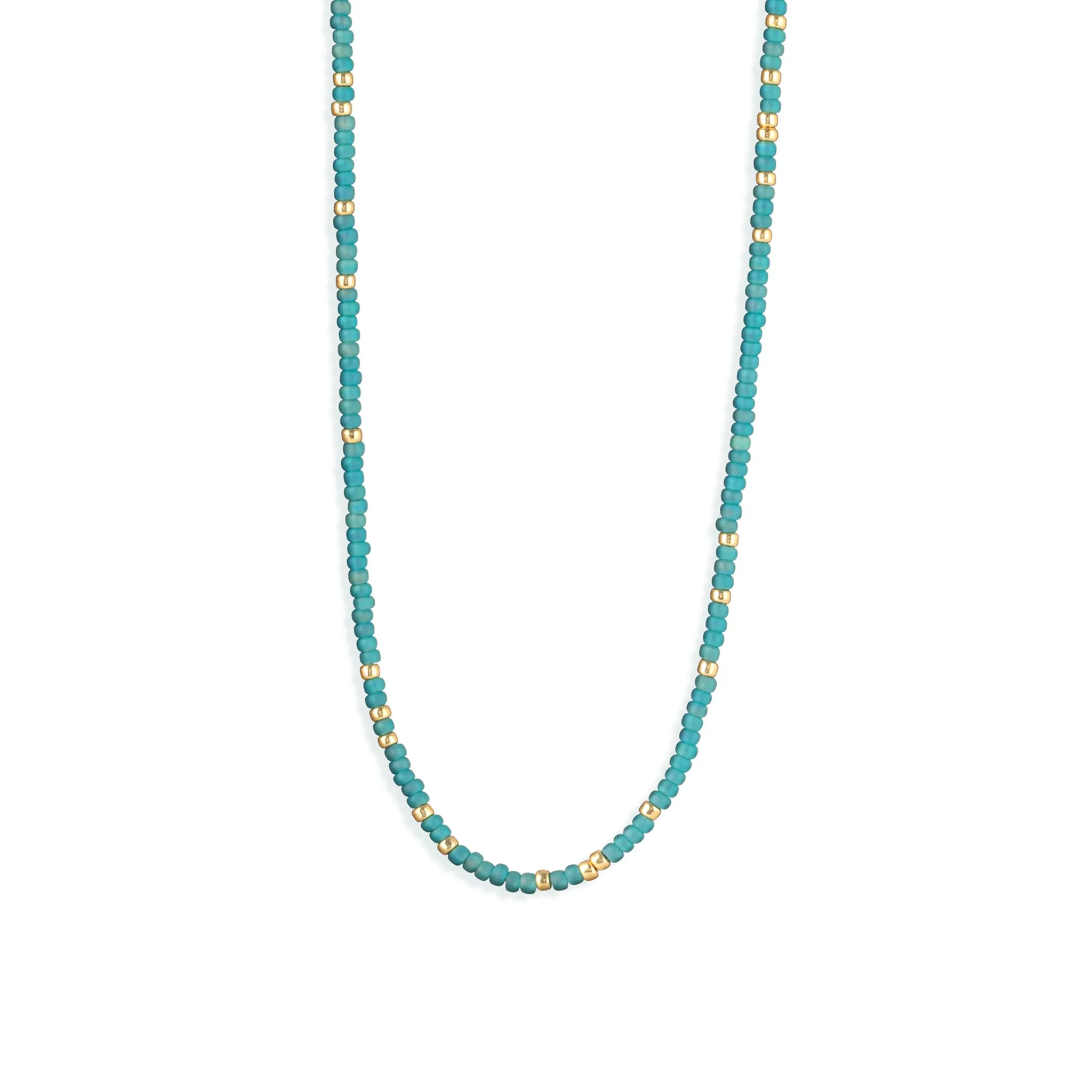 Aqua Tide Beaded Necklace