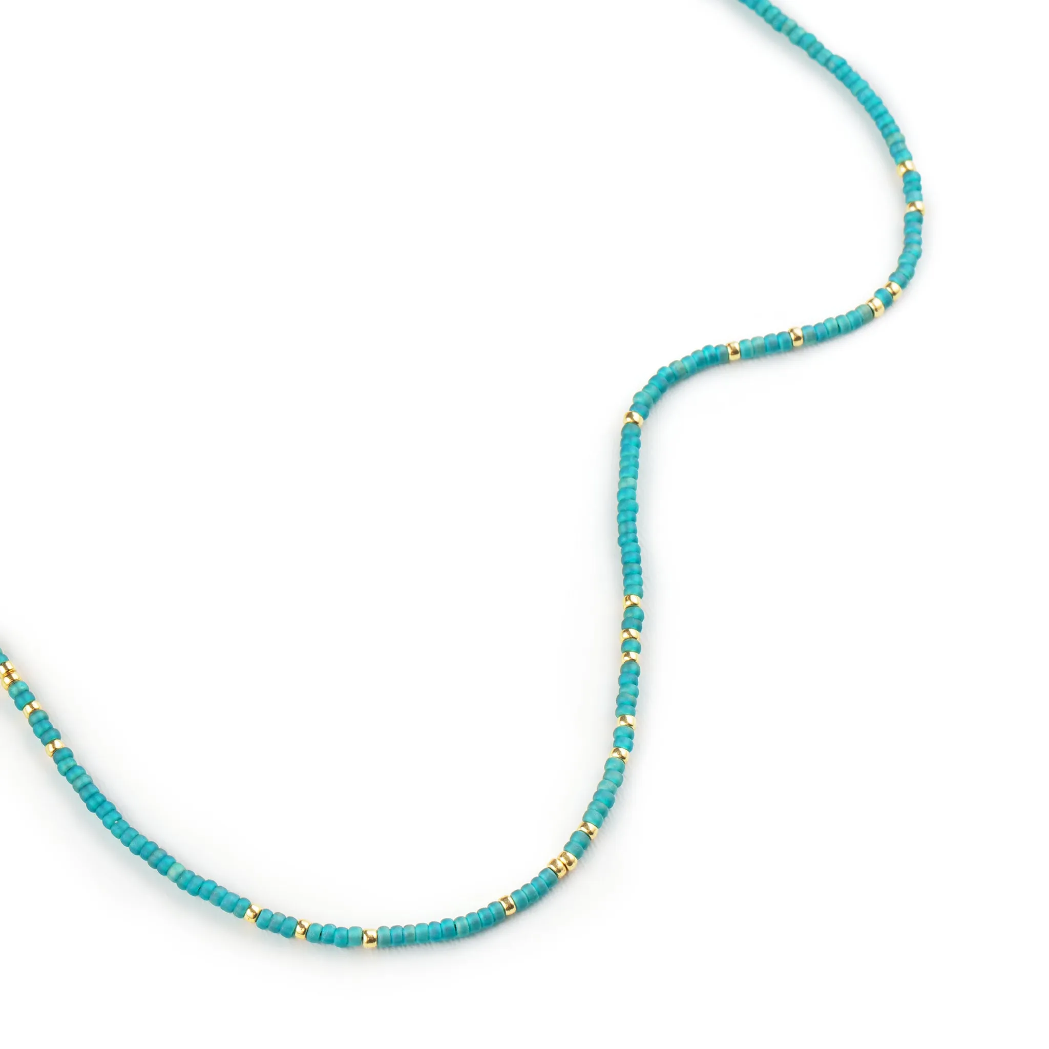 Aqua Tide Beaded Necklace