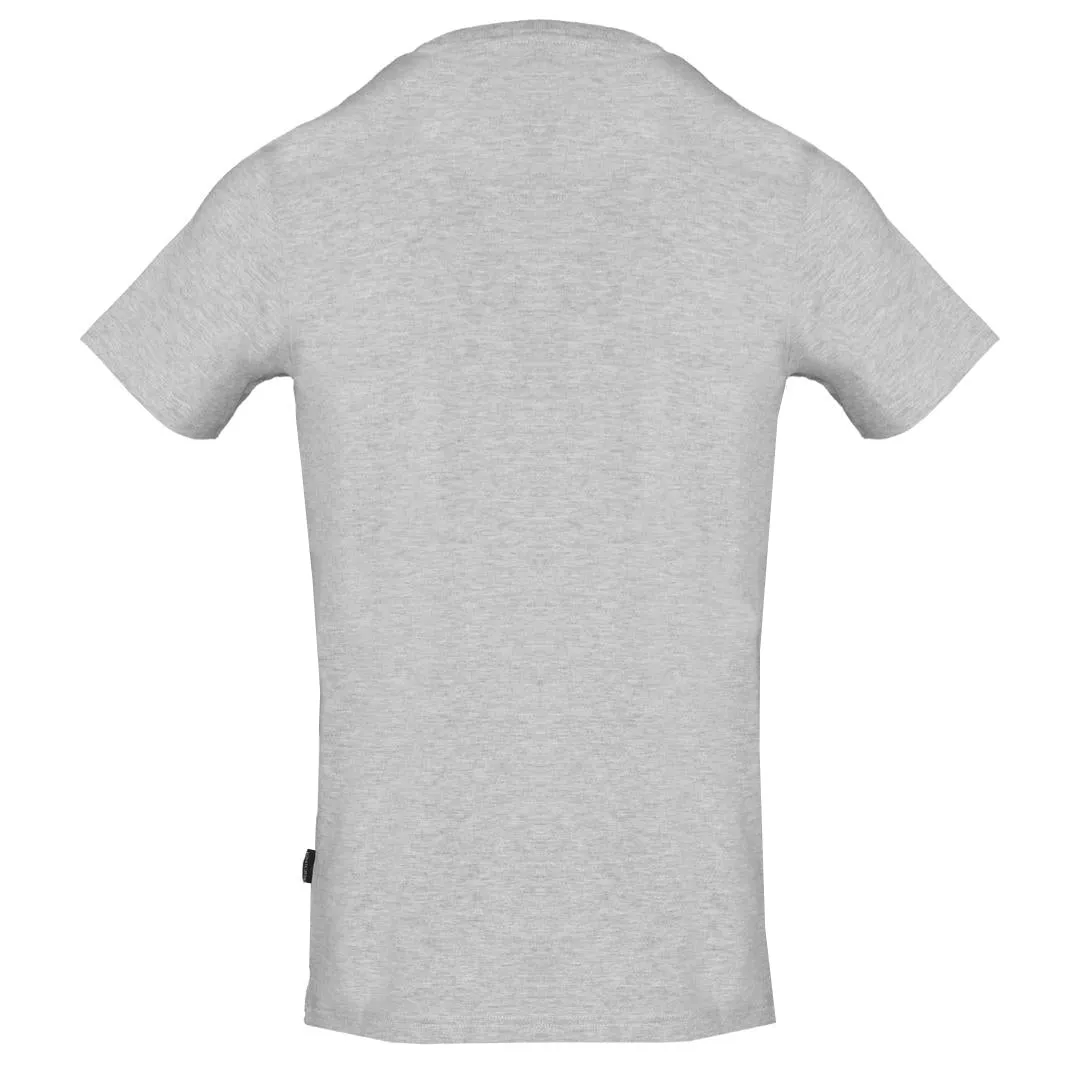 Aquascutum Stitched Aldis Logo Grey T Shirt