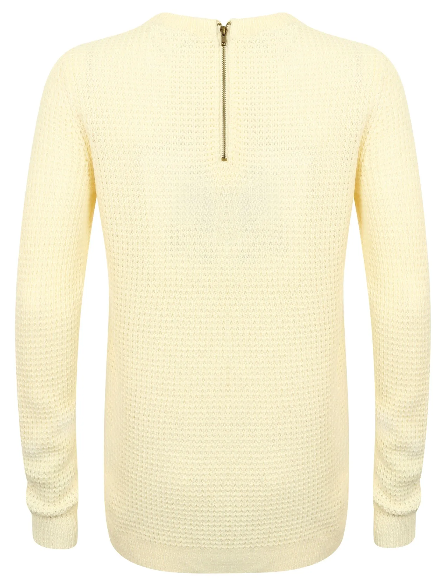 Ar Hockney Crew Neck Jumper with Curved Hem in Clean Cream - Amara Reya