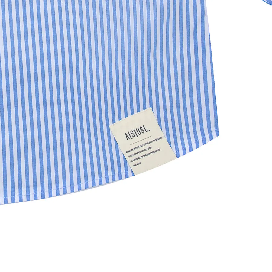 A[S]USL PATCHWORK FOUR POCKETS SHIRT-BLUE STRIPES