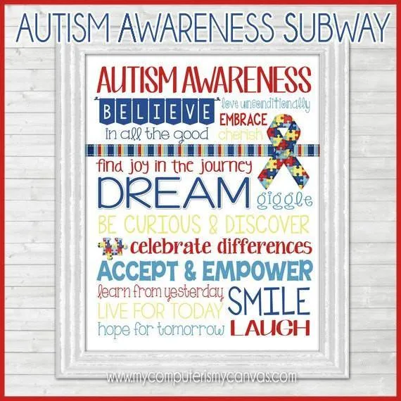 AUTISM Awareness Subway Art PRINTABLE