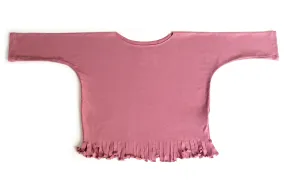 Baby & Girls Long Sleeve Fringe Shirt | Plum