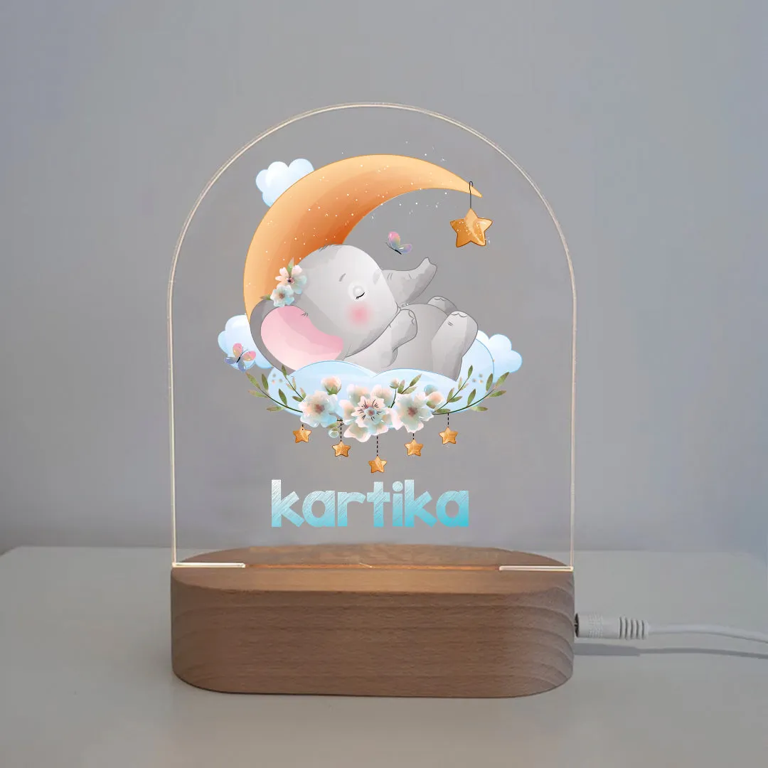 Baby Elephant With Cloud Led Night Lamp