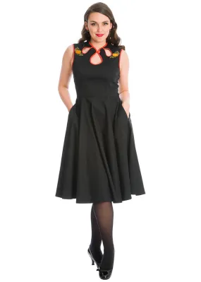 Banned Pumpkin Spice &amp; All Things Nice 50's Swing Dress Black