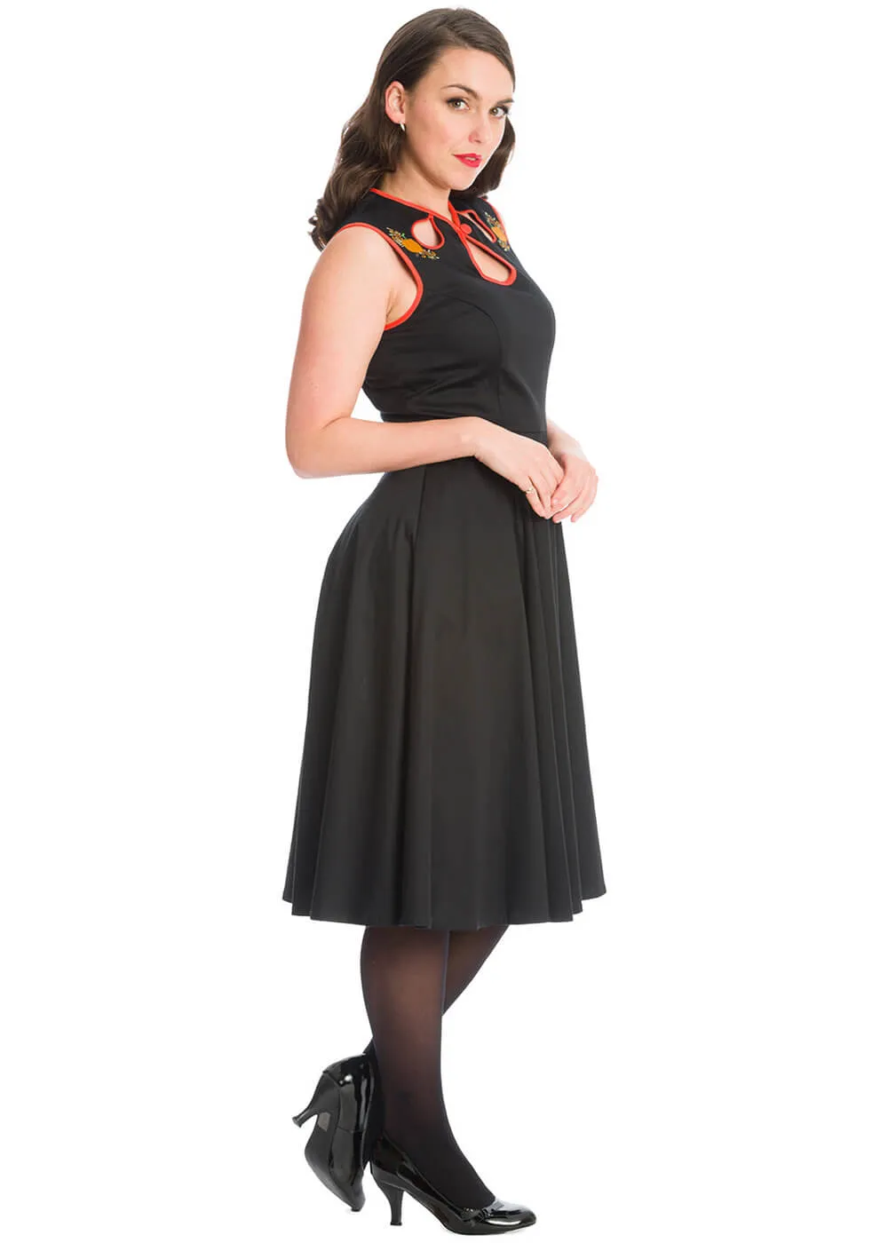 Banned Pumpkin Spice &amp; All Things Nice 50's Swing Dress Black