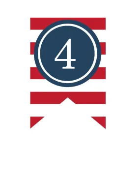 Banner Numbers | Preppy Nautical Red and Navy Blue | UPRINT | Schoolgirl Style