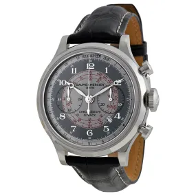 Baume and Mercier Capeland Flyback Chronograph Grey and Silver Dial Leather Men's Watch 10086