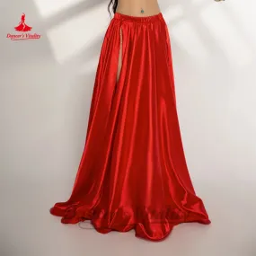 Belly Dance Costume Skirt for Women Satin Split Long Skirt Customsized Adult Child Oriental Belly Dancing Wear Clothing Skirts