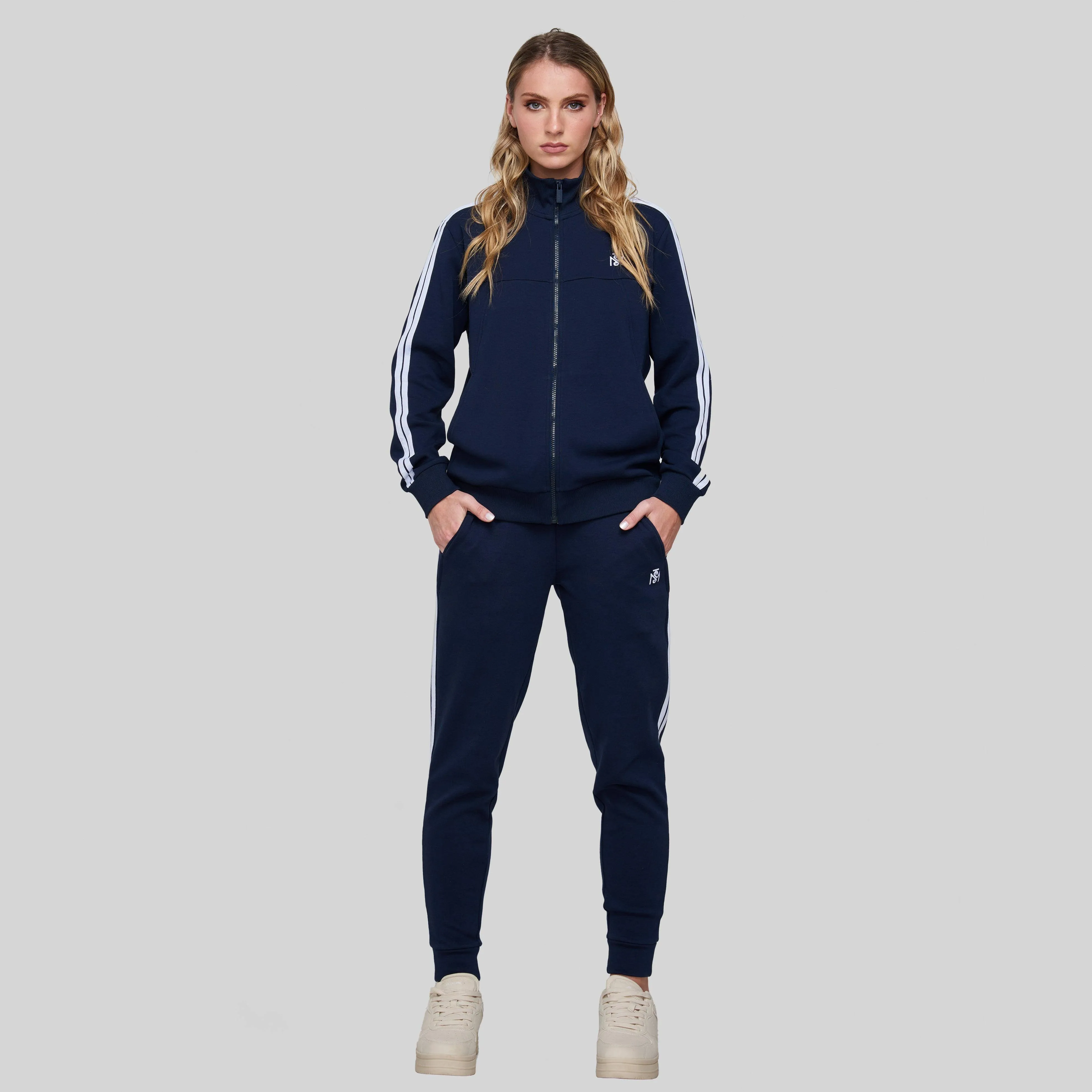 BERENICES NAVY SPORT TROUSERS