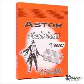 Bic Astor Stainless Steel Double Edge Razor Blades, 100 Blades