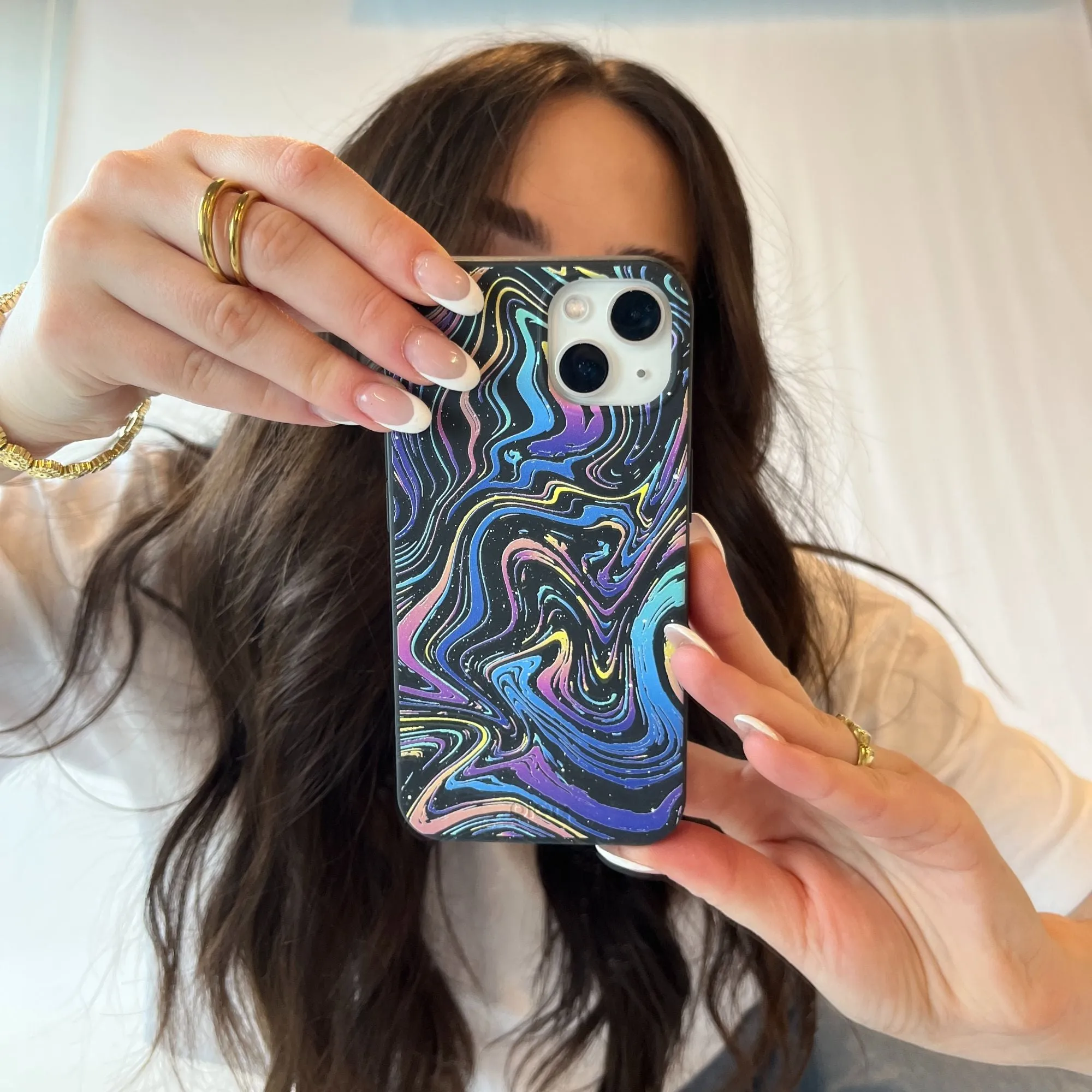 Black Galaxy Swirls iPhone 12/ iPhone 12 Pro Case