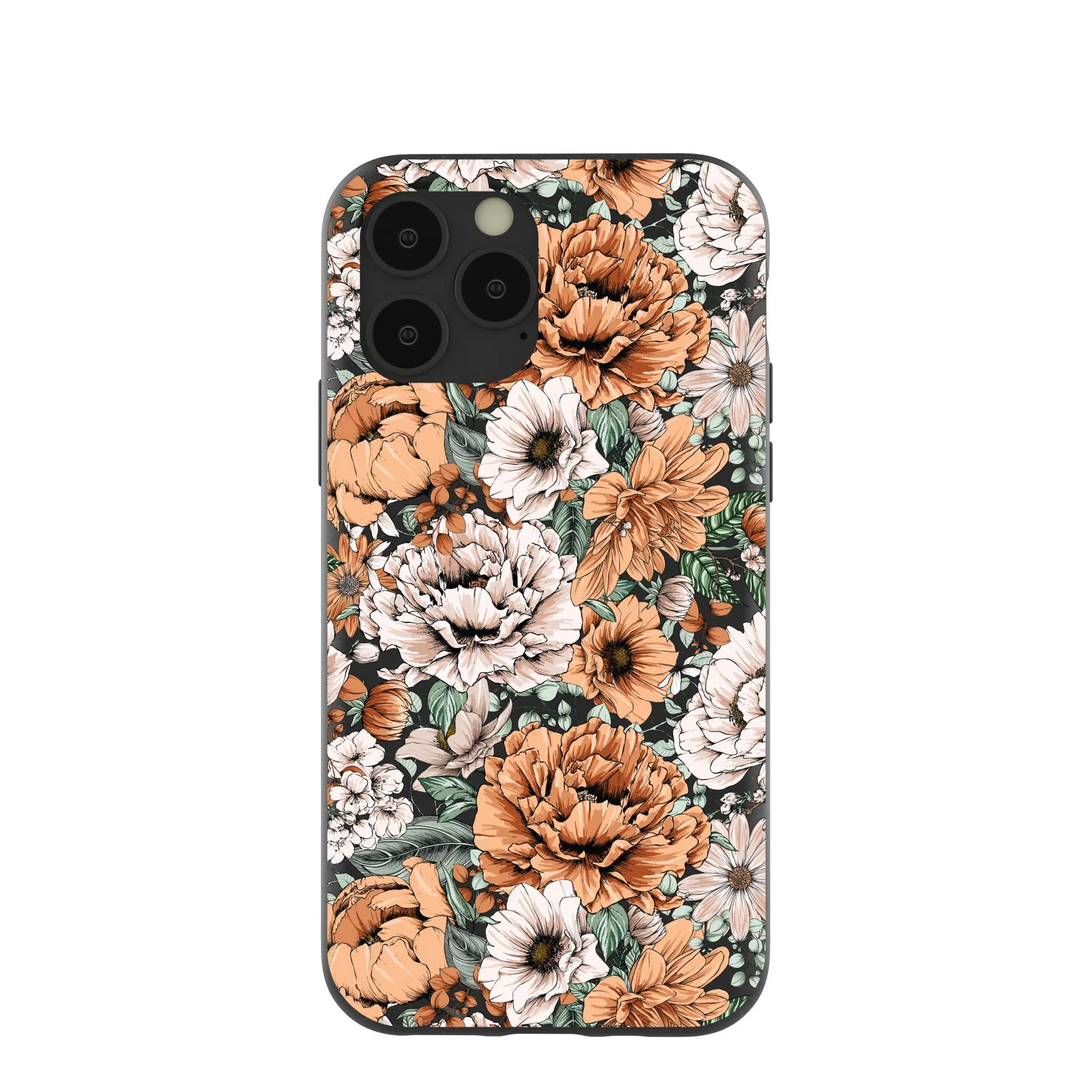 Black Peachy Peonies iPhone 11 Pro Case