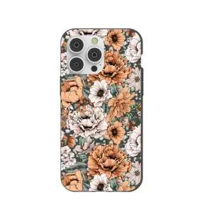 Black Peachy Peonies iPhone 14 Pro Max Case with MagSafe Module