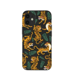 Black Playful Tigers iPhone 12 Mini Case