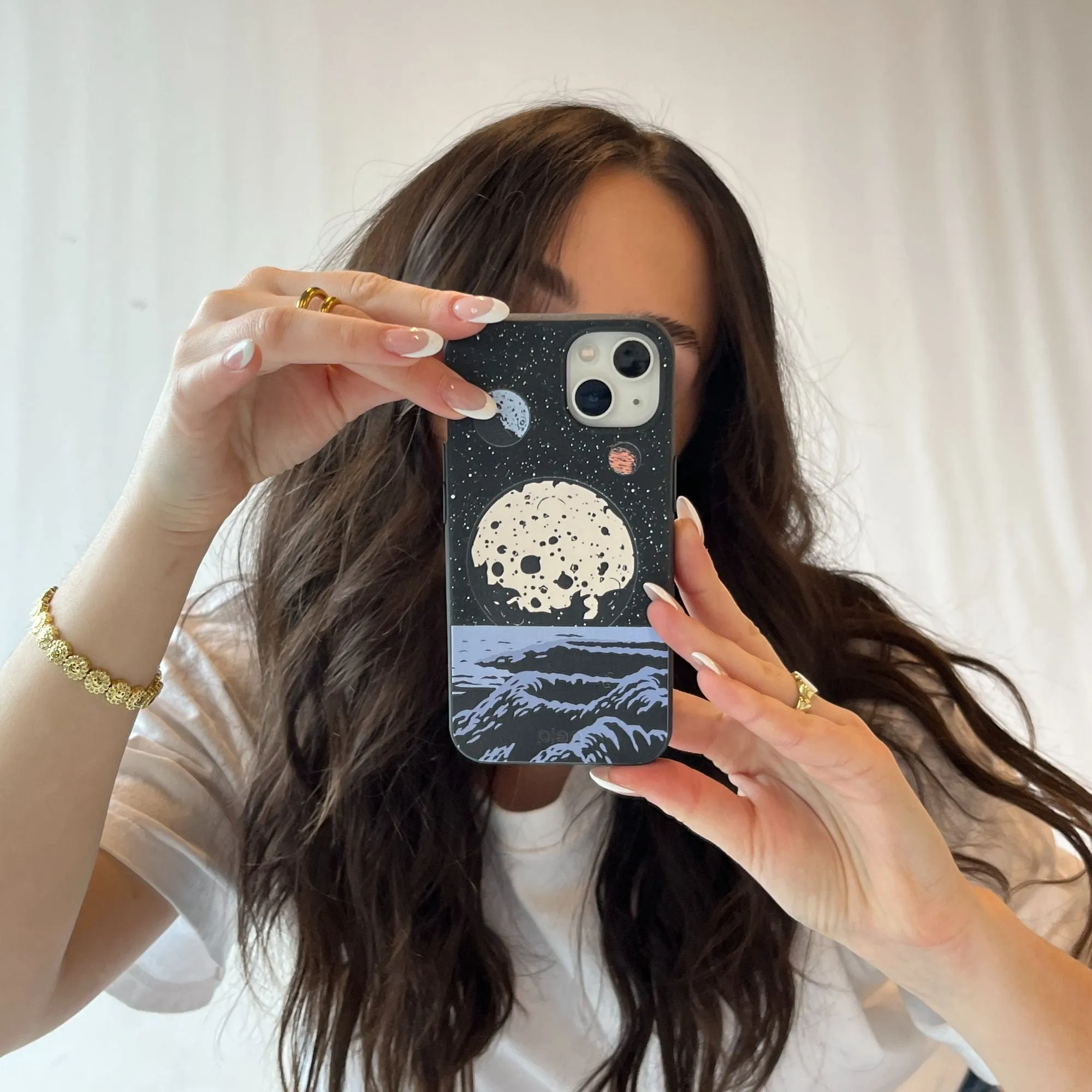 Black Retro Moon Samsung Galaxy S21 Case