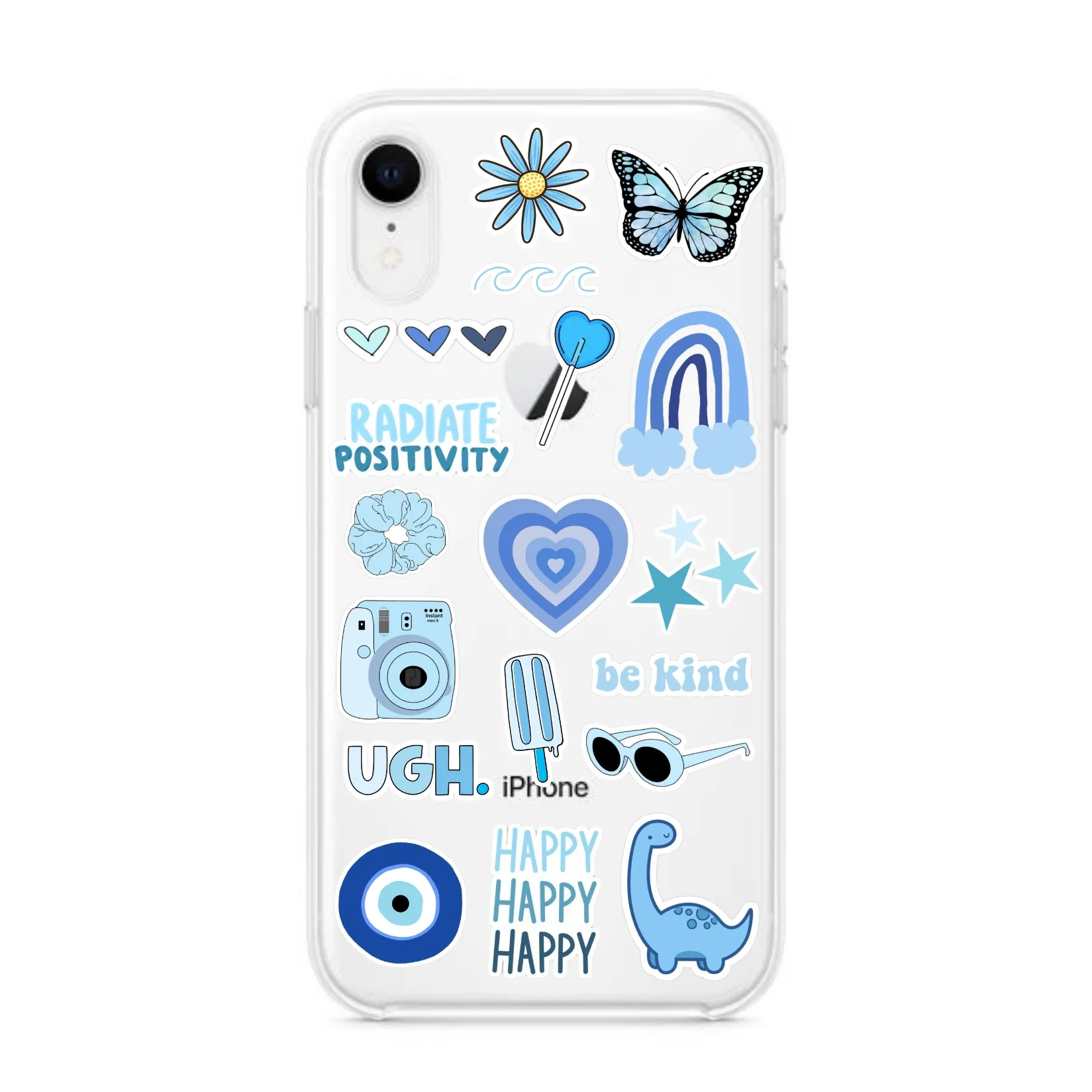 Blue Stickers Clear Case