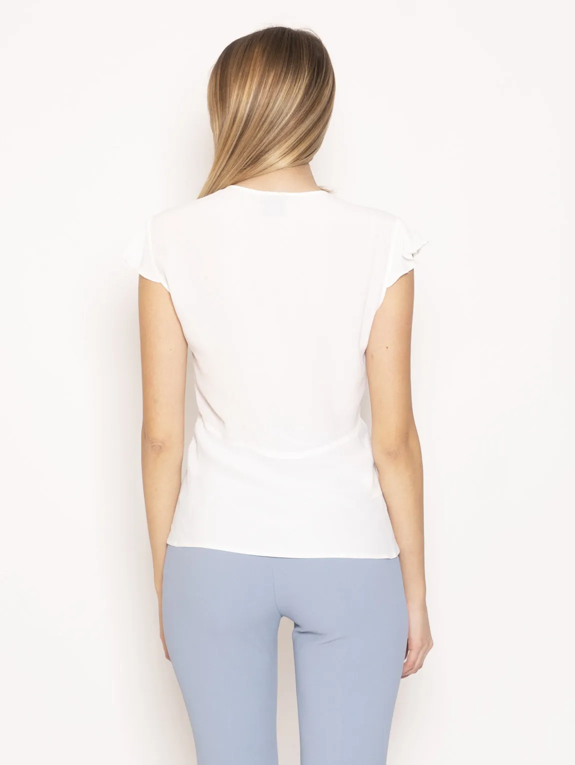 Blusa con Scollo a V Wurstel Bianco