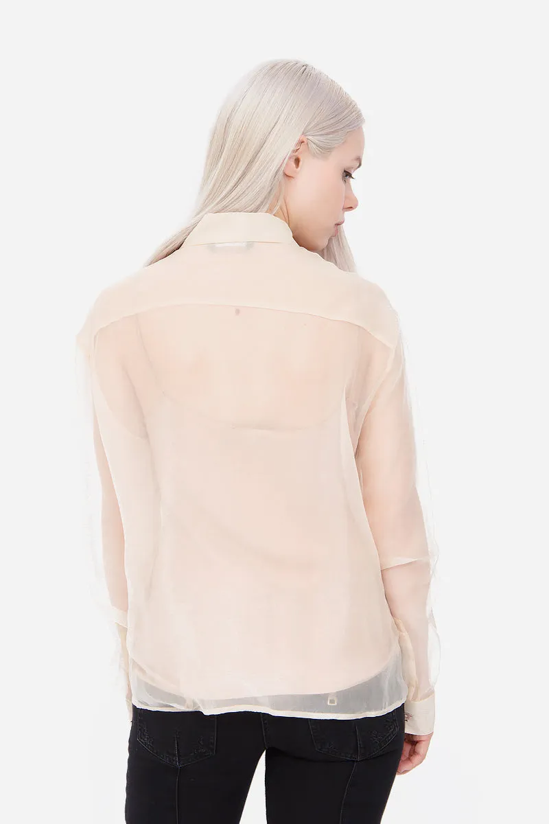 BLUSH CHIFFON TOP