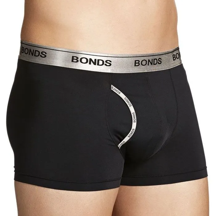 Bonds Microfibre Guyfront Trunk Mens Underwear Trunks Black Metallic