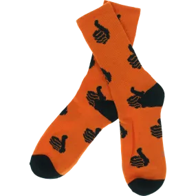 Bro Style Spooky Thumbs Crew Socks Orange/Black