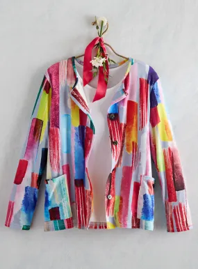 Brushstrokes Button Top FINAL SALE (No Returns)