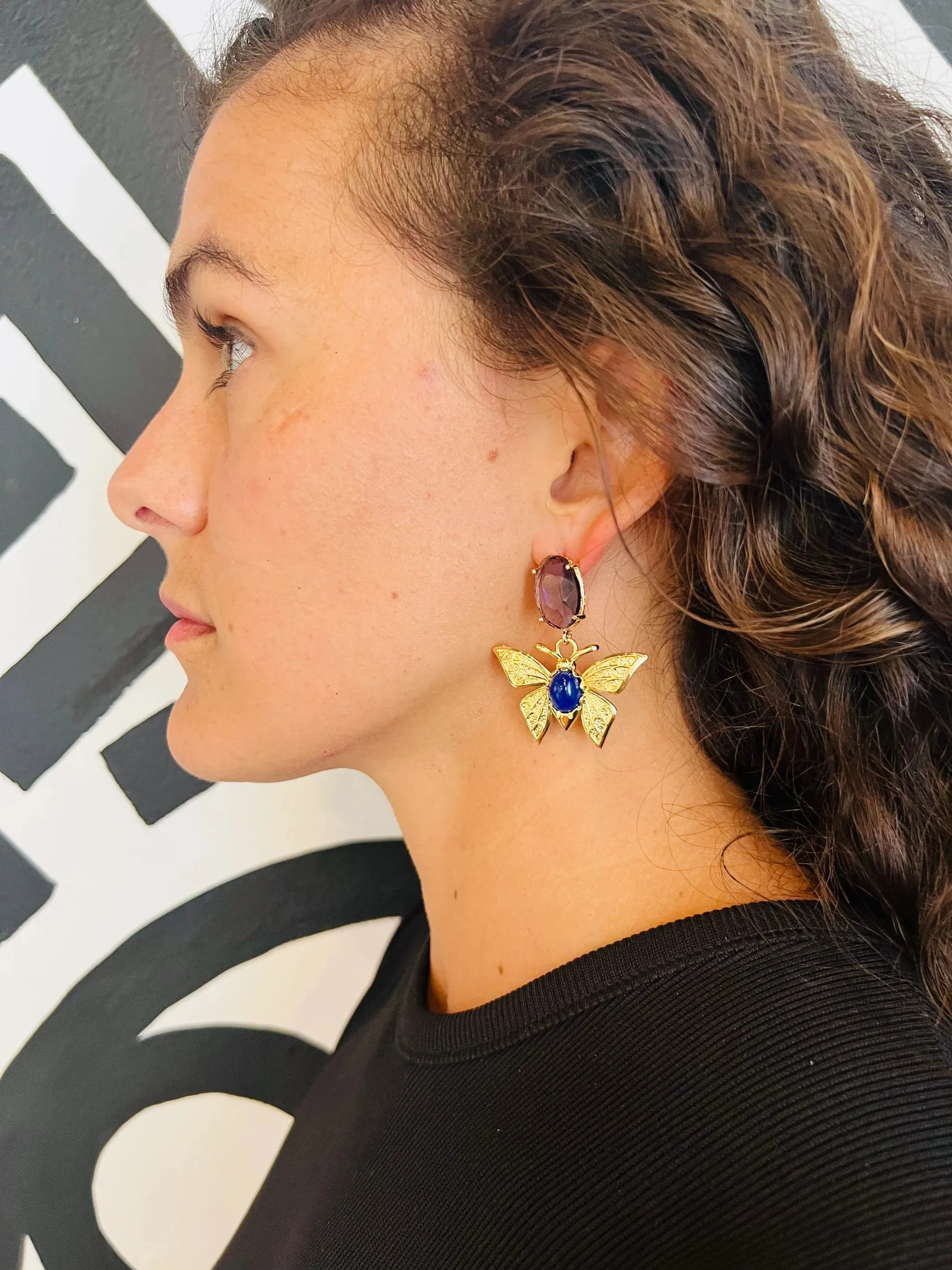 Butterfly Jewel Earrings | Lapis