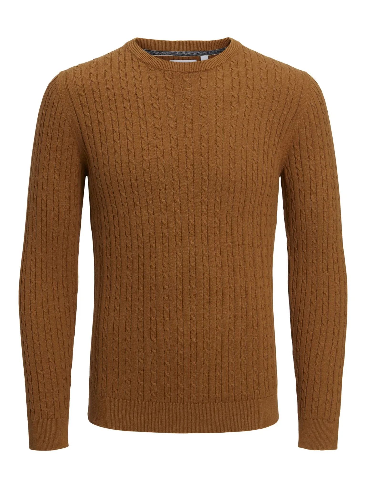 Cable Knit Crewneck - Lysebrun