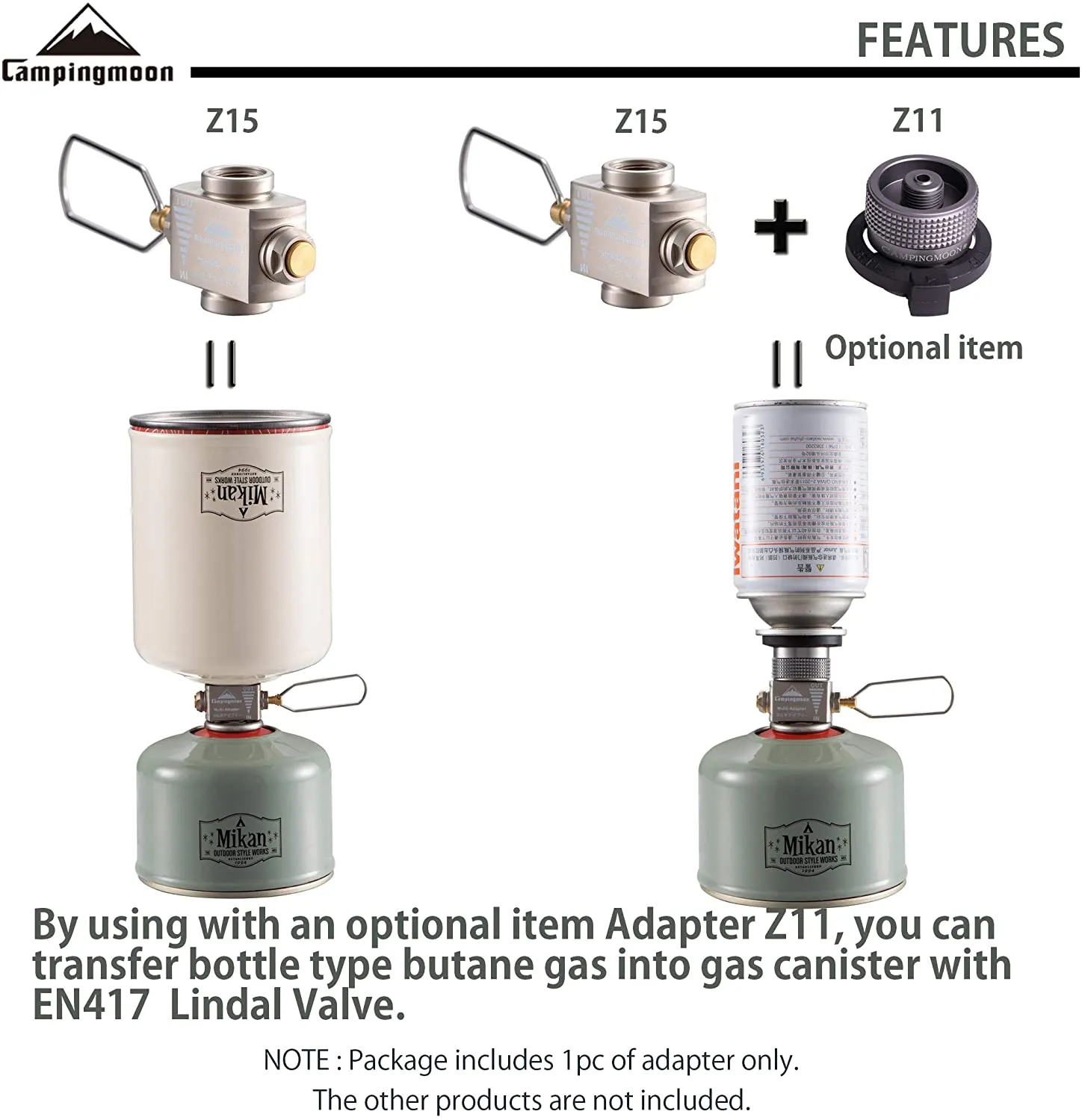 Campingmoon Gas Refill Adapter