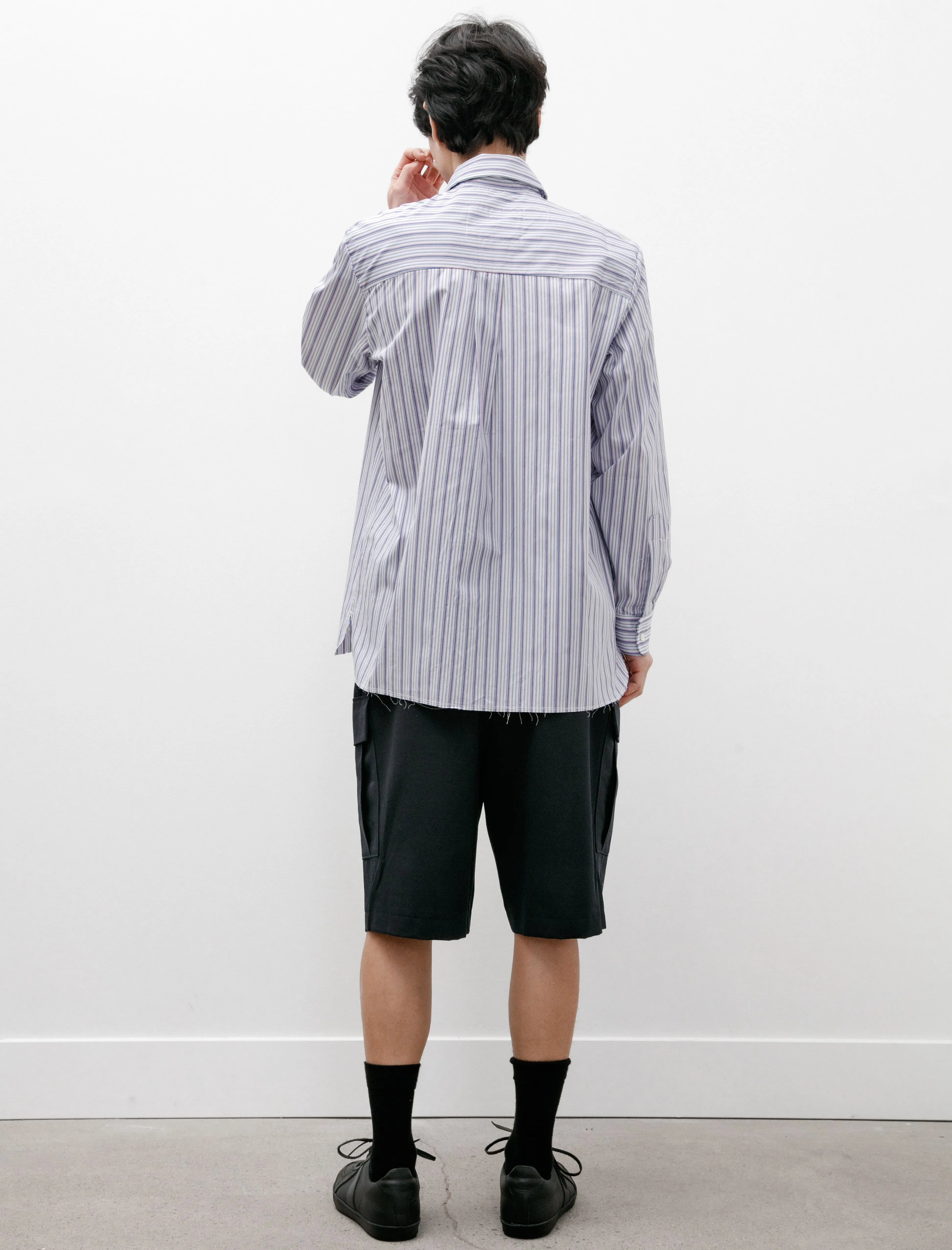 Cargo Suit Shorts Wool Twill Navy