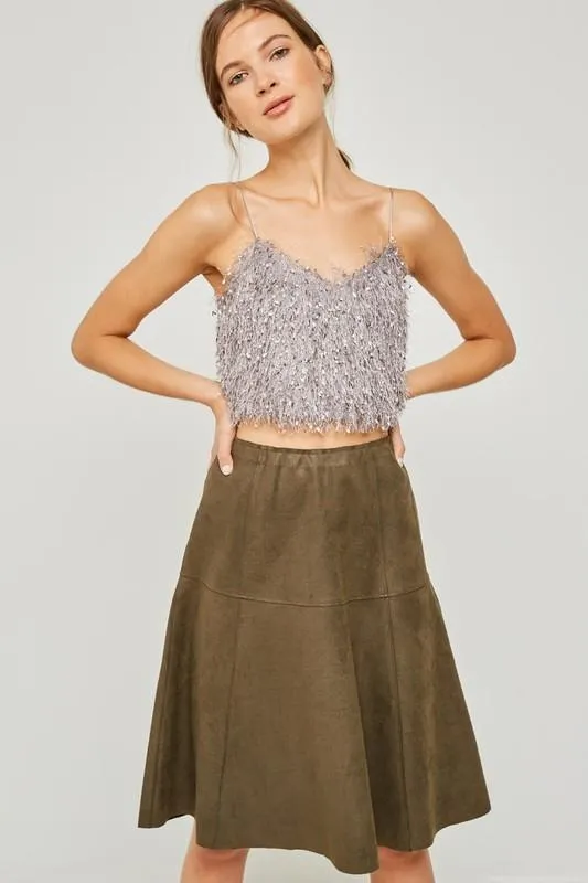 Carli Textured Crop Tank (Mauve)