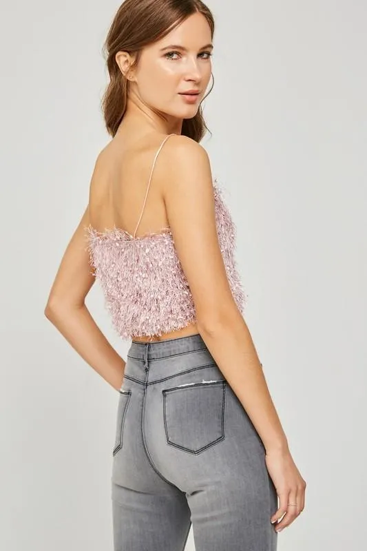 Carli Textured Crop Tank (Mauve)