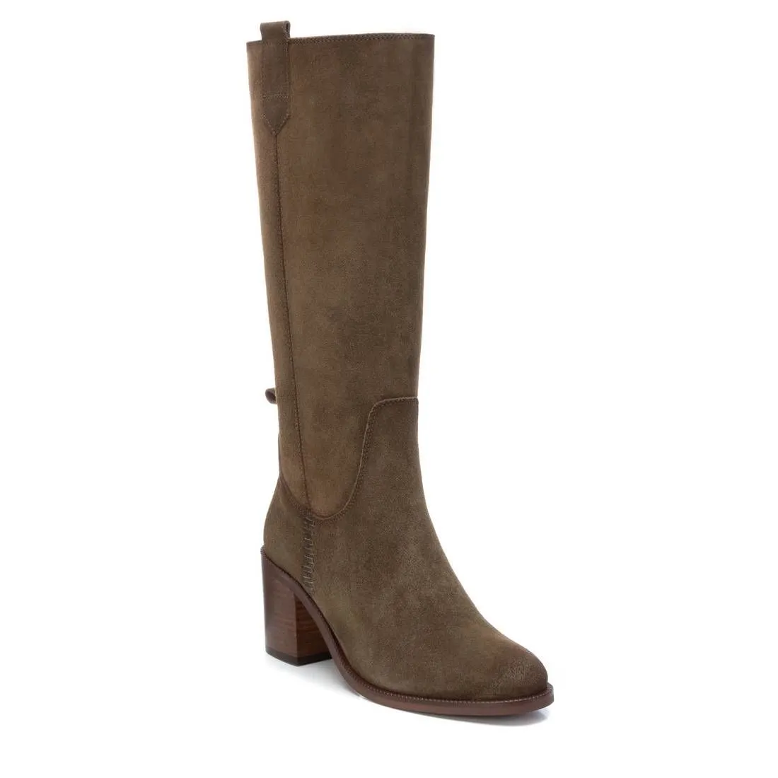 Carmela Ladies Block Heel Long Leg Suede Boot