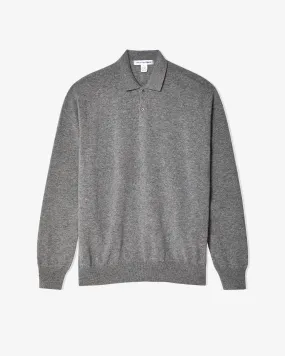 CDG Shirt - Men's Long Sleeve Knit Polo - (Grey)